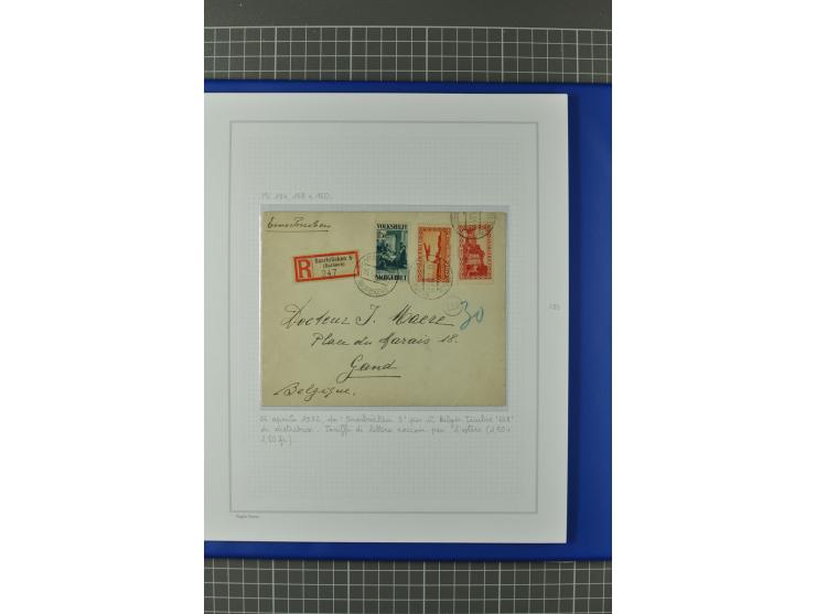1921/34, Sammlung von über 250 Briefen und Karten in drei Alben, dabei Einzel und Mehrfachfrankaturen, Paketkarten, Wertbrief