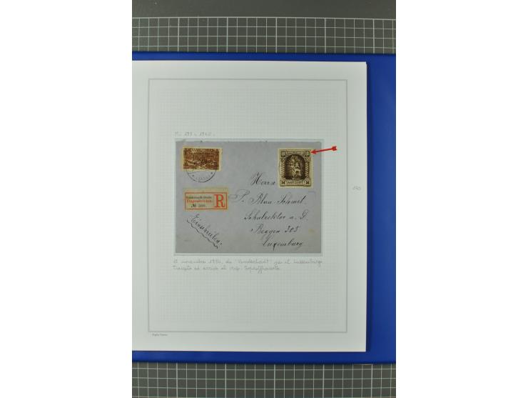 1921/34, Sammlung von über 250 Briefen und Karten in drei Alben, dabei Einzel und Mehrfachfrankaturen, Paketkarten, Wertbrief