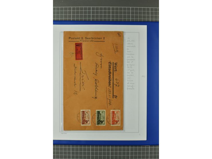 1921/34, Sammlung von über 250 Briefen und Karten in drei Alben, dabei Einzel und Mehrfachfrankaturen, Paketkarten, Wertbrief