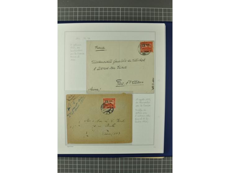 1921/34, Sammlung von über 250 Briefen und Karten in drei Alben, dabei Einzel und Mehrfachfrankaturen, Paketkarten, Wertbrief