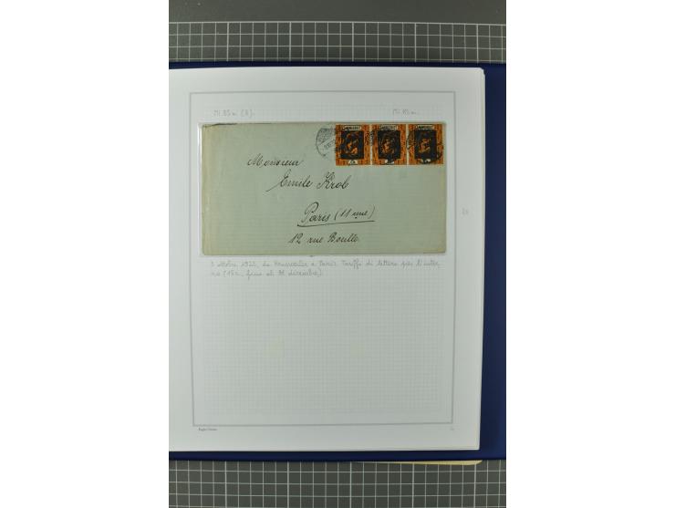1921/34, Sammlung von über 250 Briefen und Karten in drei Alben, dabei Einzel und Mehrfachfrankaturen, Paketkarten, Wertbrief