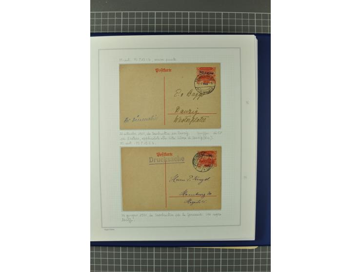 1921/34, Sammlung von über 250 Briefen und Karten in drei Alben, dabei Einzel und Mehrfachfrankaturen, Paketkarten, Wertbrief