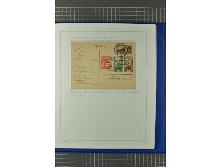 1921/34, Sammlung von über 250 Briefen und Karten in drei Alben, dabei Einzel und Mehrfachfrankaturen, Paketkarten, Wertbrief