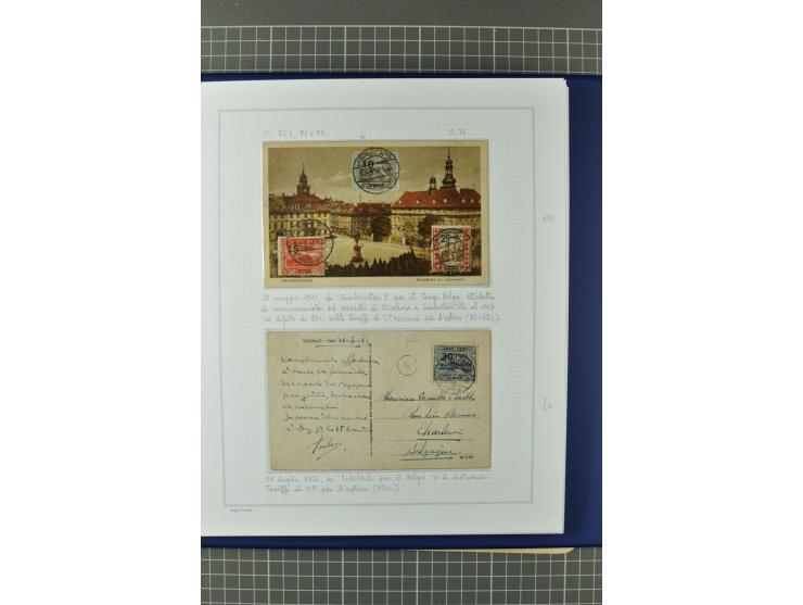1921/34, Sammlung von über 250 Briefen und Karten in drei Alben, dabei Einzel und Mehrfachfrankaturen, Paketkarten, Wertbrief