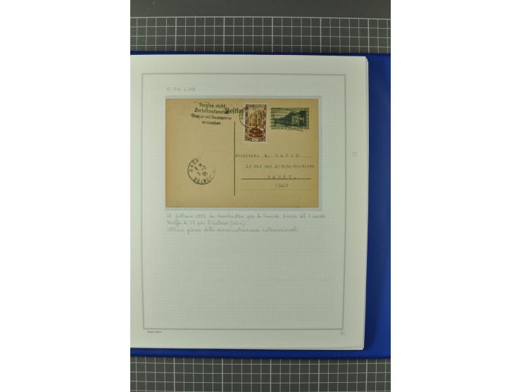 1921/34, Sammlung von über 250 Briefen und Karten in drei Alben, dabei Einzel und Mehrfachfrankaturen, Paketkarten, Wertbrief