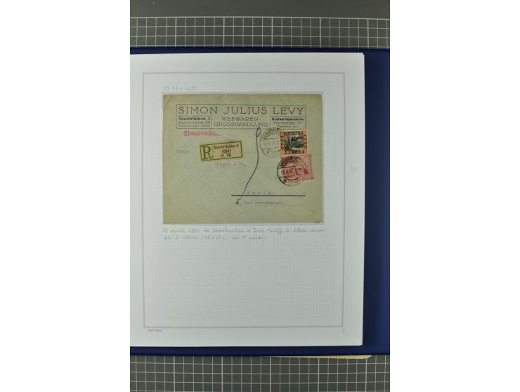 1921/34, Sammlung von über 250 Briefen und Karten in drei Alben, dabei Einzel und Mehrfachfrankaturen, Paketkarten, Wertbrief