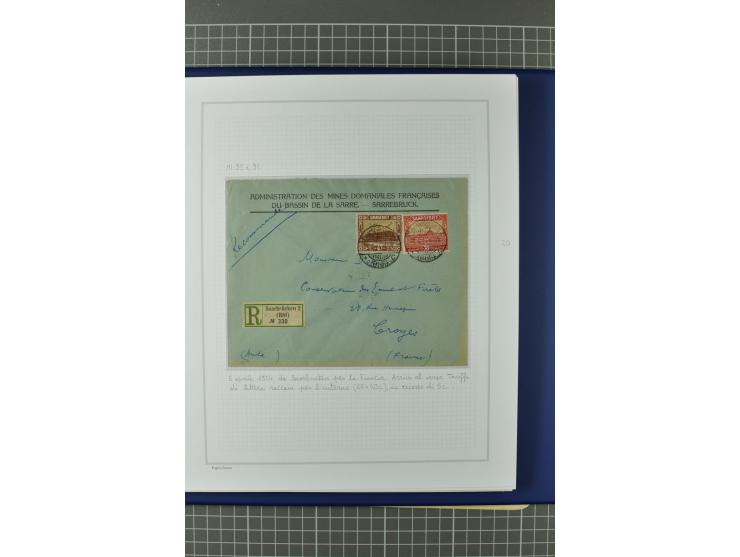 1921/34, Sammlung von über 250 Briefen und Karten in drei Alben, dabei Einzel und Mehrfachfrankaturen, Paketkarten, Wertbrief