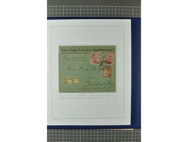 1921/34, Sammlung von über 250 Briefen und Karten in drei Alben, dabei Einzel und Mehrfachfrankaturen, Paketkarten, Wertbrief