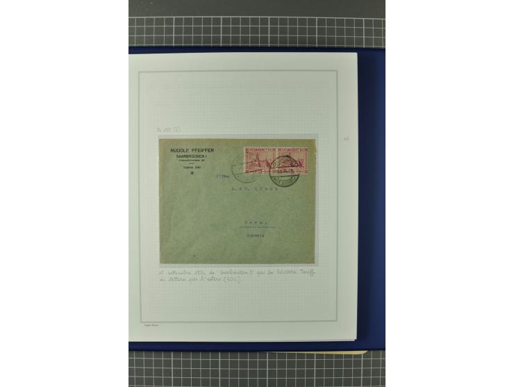 1921/34, Sammlung von über 250 Briefen und Karten in drei Alben, dabei Einzel und Mehrfachfrankaturen, Paketkarten, Wertbrief