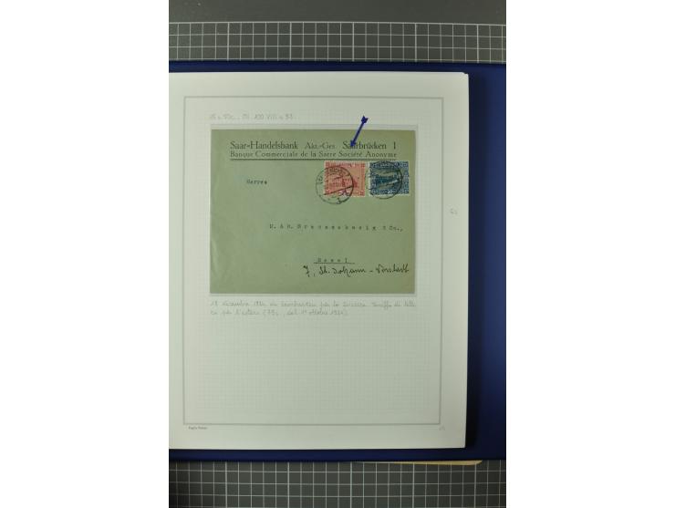 1921/34, Sammlung von über 250 Briefen und Karten in drei Alben, dabei Einzel und Mehrfachfrankaturen, Paketkarten, Wertbrief