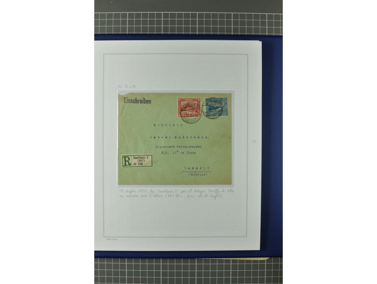 1921/34, Sammlung von über 250 Briefen und Karten in drei Alben, dabei Einzel und Mehrfachfrankaturen, Paketkarten, Wertbrief