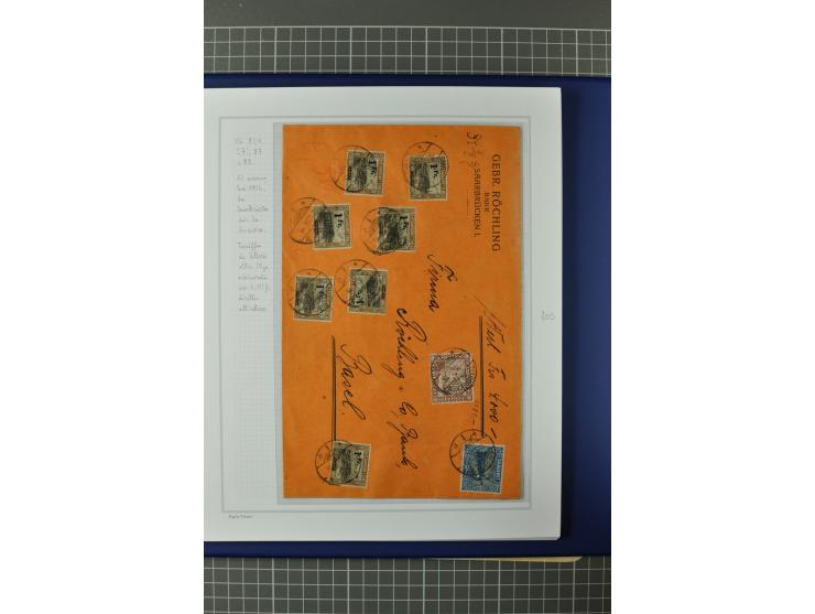 1921/34, Sammlung von über 250 Briefen und Karten in drei Alben, dabei Einzel und Mehrfachfrankaturen, Paketkarten, Wertbrief