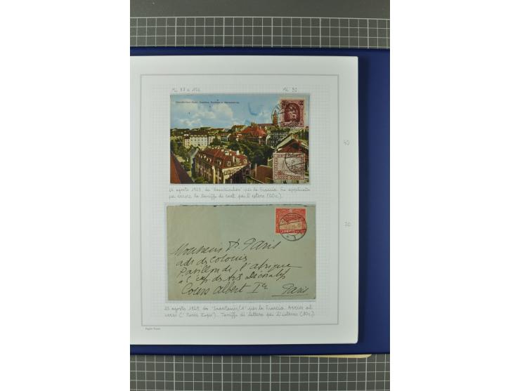 1921/34, Sammlung von über 250 Briefen und Karten in drei Alben, dabei Einzel und Mehrfachfrankaturen, Paketkarten, Wertbrief