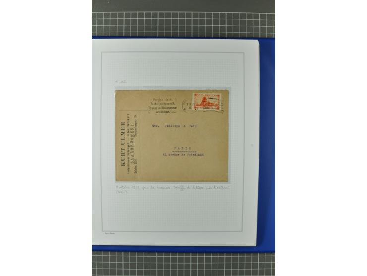 1921/34, Sammlung von über 250 Briefen und Karten in drei Alben, dabei Einzel und Mehrfachfrankaturen, Paketkarten, Wertbrief