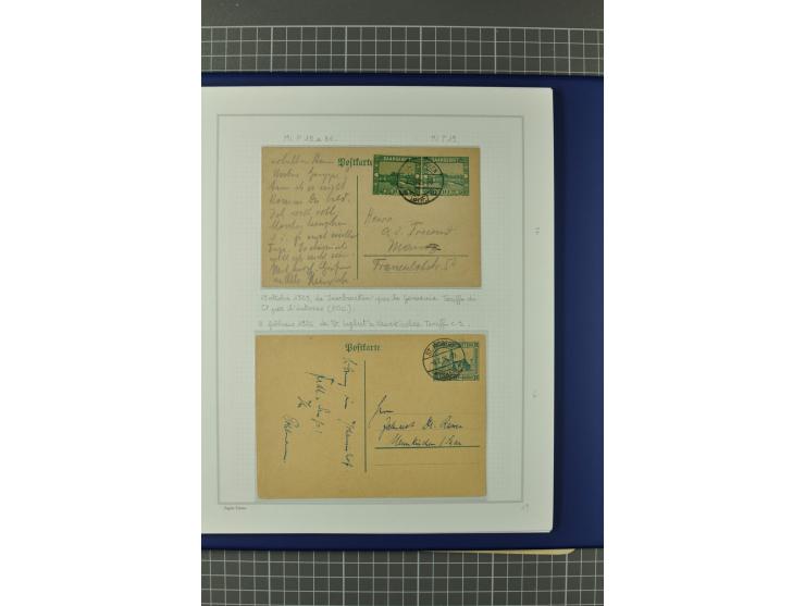 1921/34, Sammlung von über 250 Briefen und Karten in drei Alben, dabei Einzel und Mehrfachfrankaturen, Paketkarten, Wertbrief