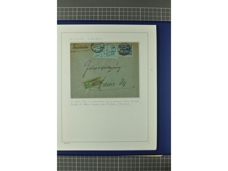 1921/34, Sammlung von über 250 Briefen und Karten in drei Alben, dabei Einzel und Mehrfachfrankaturen, Paketkarten, Wertbrief