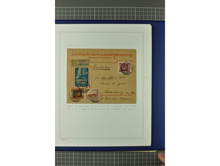 1921/34, Sammlung von über 250 Briefen und Karten in drei Alben, dabei Einzel und Mehrfachfrankaturen, Paketkarten, Wertbrief
