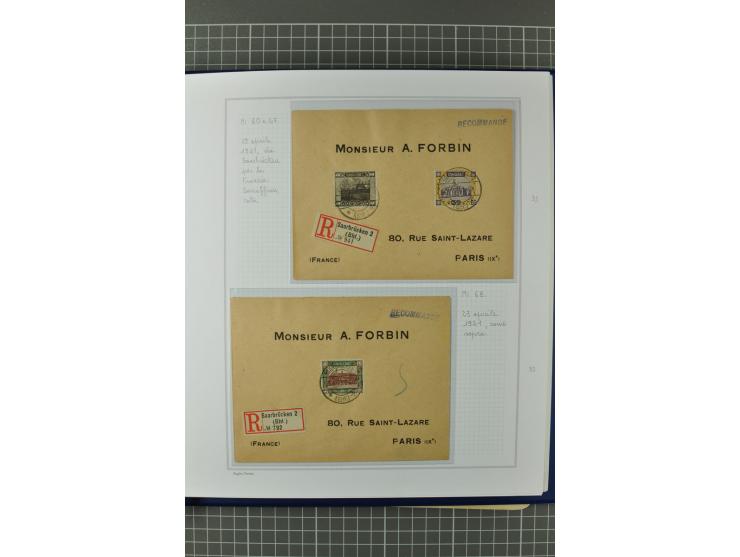 1921/34, Sammlung von über 250 Briefen und Karten in drei Alben, dabei Einzel und Mehrfachfrankaturen, Paketkarten, Wertbrief