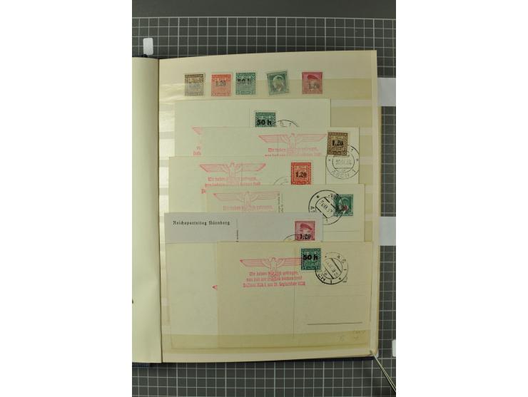 1938, Asch, Karlsbade, Reichenberg-Maffersdorf und Rumburg, hochinteressante ungebrauchte/postfrische und gestempelte Partie,