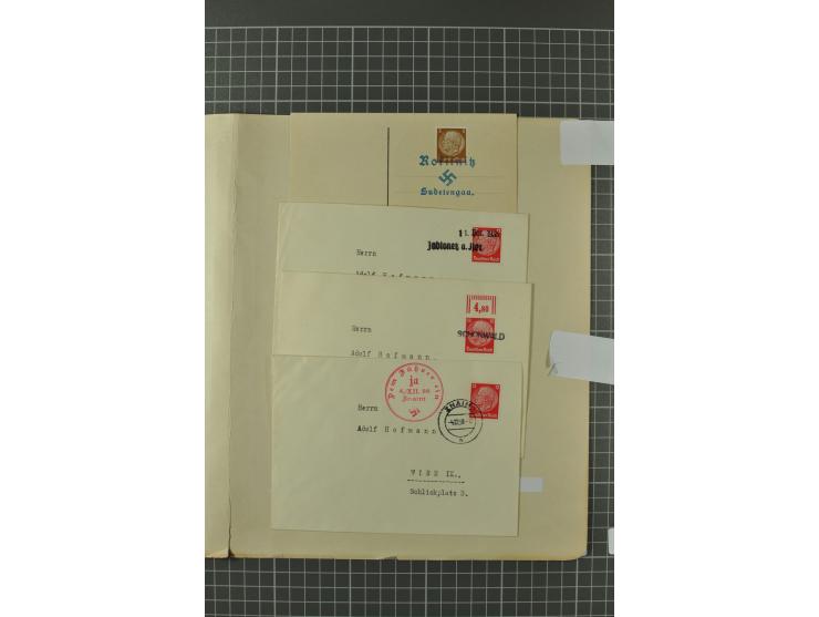 1938, Asch, Karlsbade, Reichenberg-Maffersdorf und Rumburg, hochinteressante ungebrauchte/postfrische und gestempelte Partie,