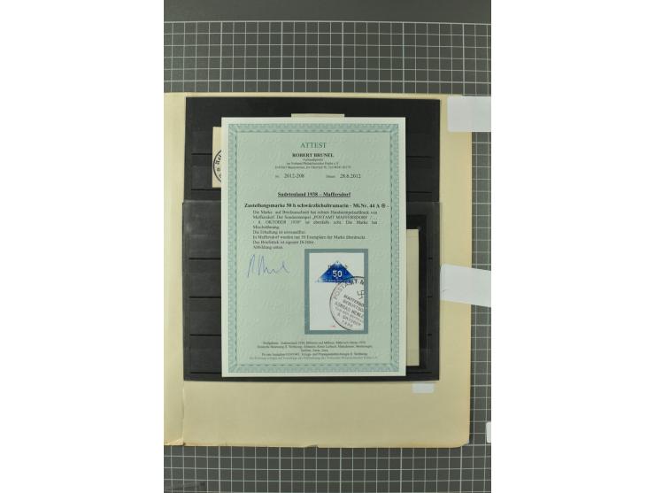 1938, Asch, Karlsbade, Reichenberg-Maffersdorf und Rumburg, hochinteressante ungebrauchte/postfrische und gestempelte Partie,