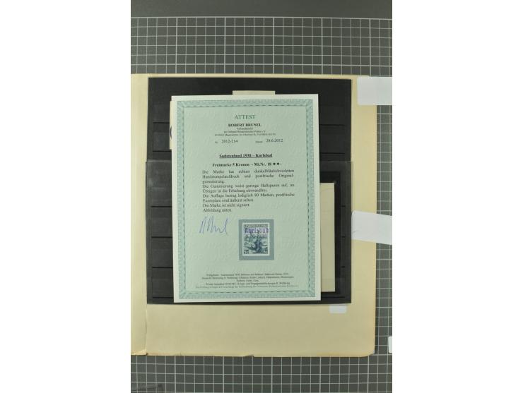 1938, Asch, Karlsbade, Reichenberg-Maffersdorf und Rumburg, hochinteressante ungebrauchte/postfrische und gestempelte Partie,
