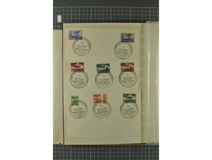 1938, Asch, Karlsbade, Reichenberg-Maffersdorf und Rumburg, hochinteressante ungebrauchte/postfrische und gestempelte Partie,