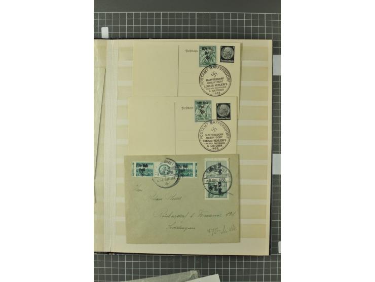 1938, Asch, Karlsbade, Reichenberg-Maffersdorf und Rumburg, hochinteressante ungebrauchte/postfrische und gestempelte Partie,
