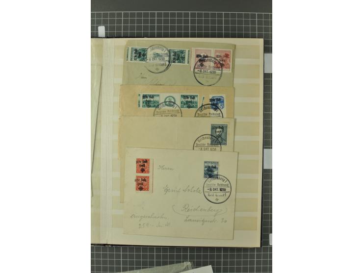 1938, Asch, Karlsbade, Reichenberg-Maffersdorf und Rumburg, hochinteressante ungebrauchte/postfrische und gestempelte Partie,