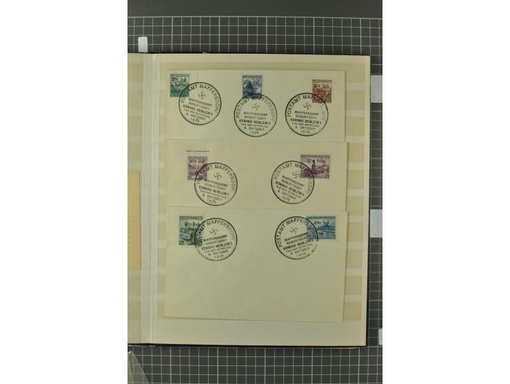 1938, Asch, Karlsbade, Reichenberg-Maffersdorf und Rumburg, hochinteressante ungebrauchte/postfrische und gestempelte Partie,