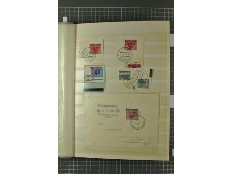 1938, Asch, Karlsbade, Reichenberg-Maffersdorf und Rumburg, hochinteressante ungebrauchte/postfrische und gestempelte Partie,