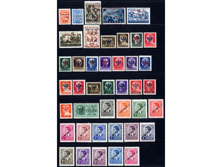 1941/44, Laibach Mi.-Nr. 1-19, Mazedonien Mi.-Nr. 1-8 und Serbien Mi.-Nr. 1-15 kpl., postfrisch (Mi. 620,-)