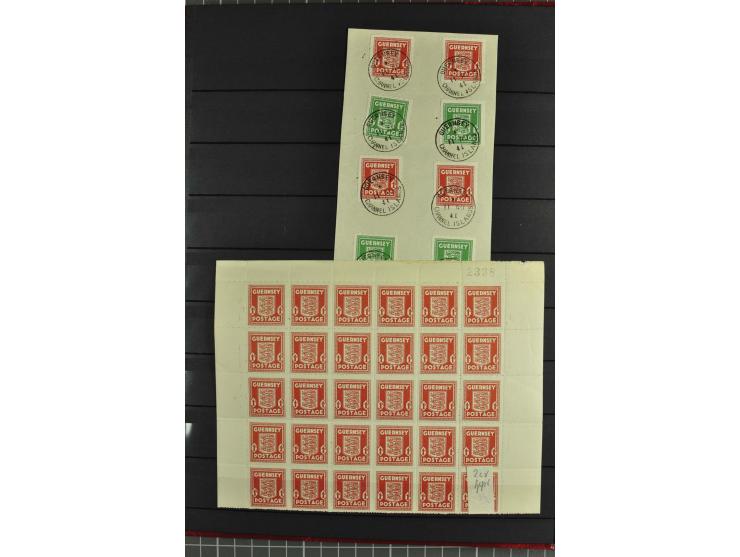 1940/43, postfrische und gestempelte Sammlung, dabei verschiedene Farben und Papierarten, Bogenteile und Einheiten, Randstück