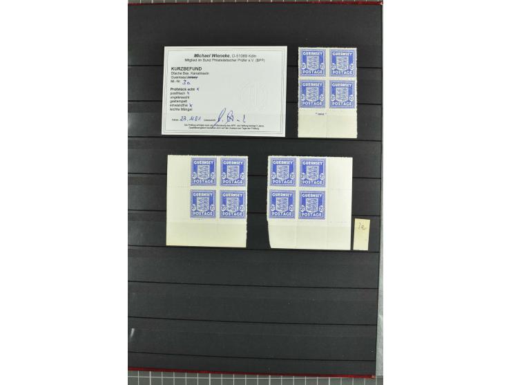 1940/43, postfrische und gestempelte Sammlung, dabei verschiedene Farben und Papierarten, Bogenteile und Einheiten, Randstück