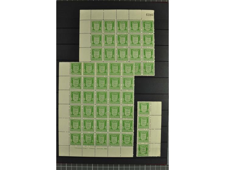 1940/43, postfrische und gestempelte Sammlung, dabei verschiedene Farben und Papierarten, Bogenteile und Einheiten, Randstück