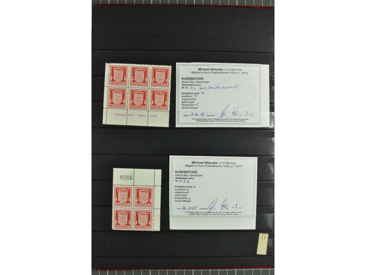 1940/43, postfrische und gestempelte Sammlung, dabei verschiedene Farben und Papierarten, Bogenteile und Einheiten, Randstück