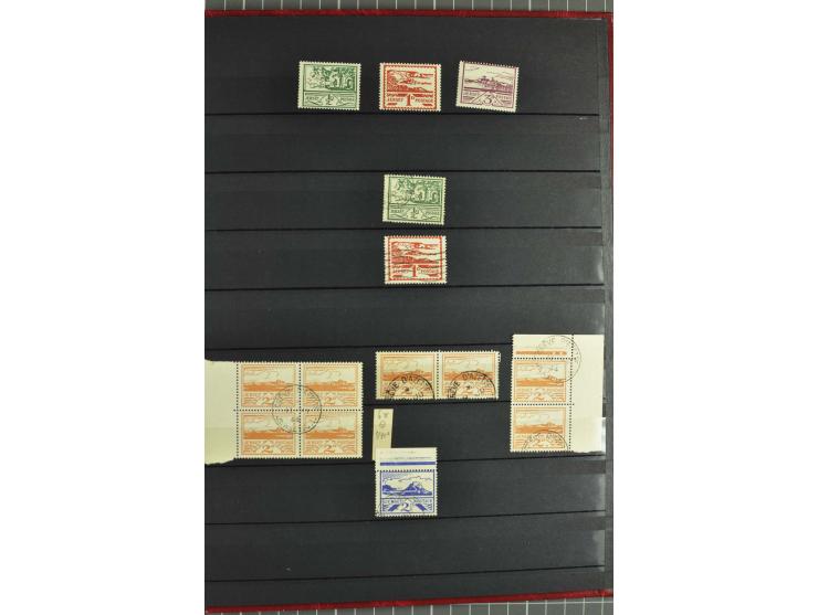 1940/43, postfrische und gestempelte Sammlung, dabei verschiedene Farben und Papierarten, Bogenteile und Einheiten, Randstück