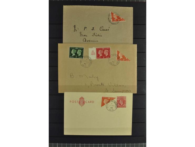 1940/43, postfrische und gestempelte Sammlung, dabei verschiedene Farben und Papierarten, Bogenteile und Einheiten, Randstück