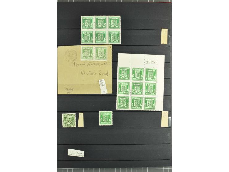 1940/43, postfrische und gestempelte Sammlung, dabei verschiedene Farben und Papierarten, Bogenteile und Einheiten, Randstück