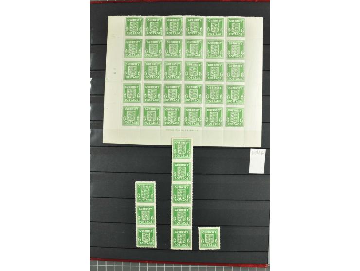 1940/43, postfrische und gestempelte Sammlung, dabei verschiedene Farben und Papierarten, Bogenteile und Einheiten, Randstück
