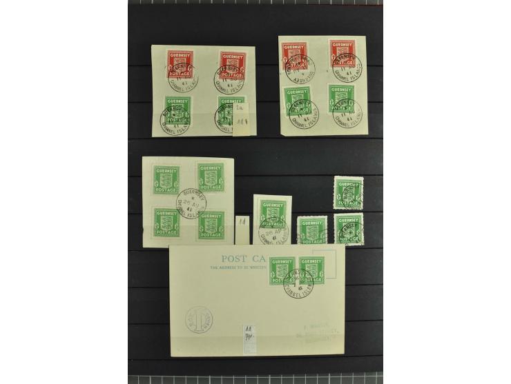1940/43, postfrische und gestempelte Sammlung, dabei verschiedene Farben und Papierarten, Bogenteile und Einheiten, Randstück