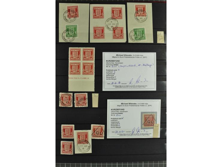 1940/43, postfrische und gestempelte Sammlung, dabei verschiedene Farben und Papierarten, Bogenteile und Einheiten, Randstück