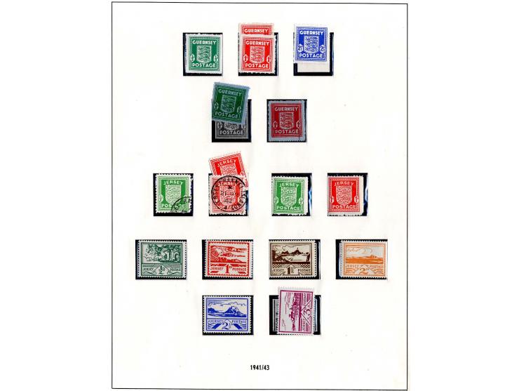 1940/42, kleine ungebrauchte/postfrische und gestempelte Sammlung mit 12 Briefen bzw. Karten, dabei u.a. GB Mi.-Nr. 218 11x h