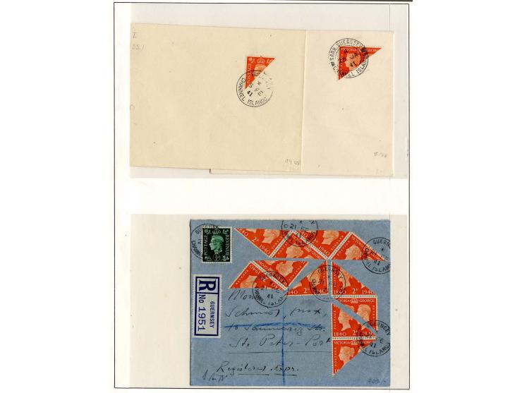 1940/42, kleine ungebrauchte/postfrische und gestempelte Sammlung mit 12 Briefen bzw. Karten, dabei u.a. GB Mi.-Nr. 218 11x h