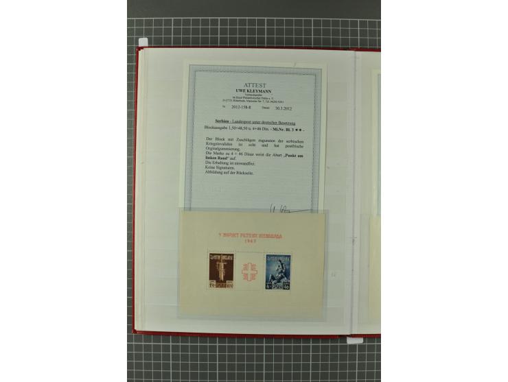 1941/43, postfrische Spezialsammlung mit vielen kpl. und besseren Ausgaben, Kleinbogen, Plattenfehlern und Marken mit Leerfel