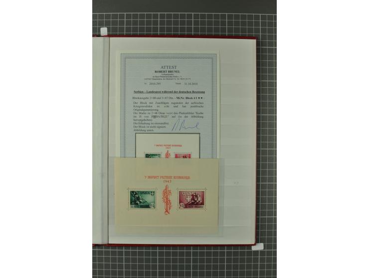 1941/43, postfrische Spezialsammlung mit vielen kpl. und besseren Ausgaben, Kleinbogen, Plattenfehlern und Marken mit Leerfel