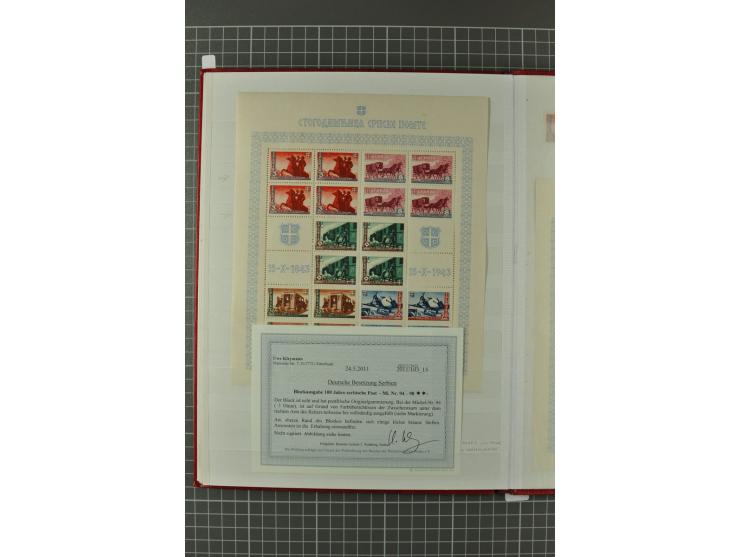 1941/43, postfrische Spezialsammlung mit vielen kpl. und besseren Ausgaben, Kleinbogen, Plattenfehlern und Marken mit Leerfel