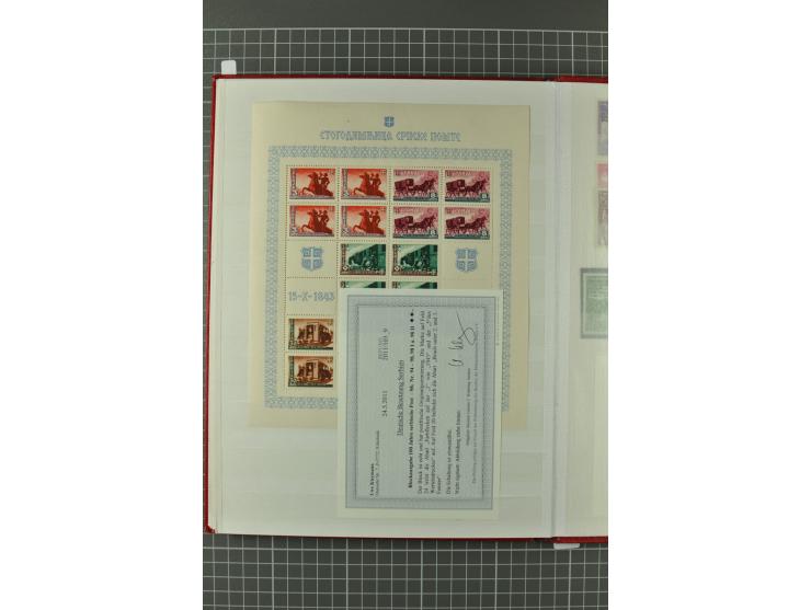 1941/43, postfrische Spezialsammlung mit vielen kpl. und besseren Ausgaben, Kleinbogen, Plattenfehlern und Marken mit Leerfel
