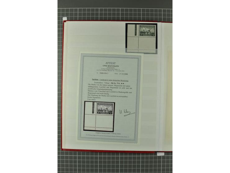 1941/43, postfrische Spezialsammlung mit vielen kpl. und besseren Ausgaben, Kleinbogen, Plattenfehlern und Marken mit Leerfel