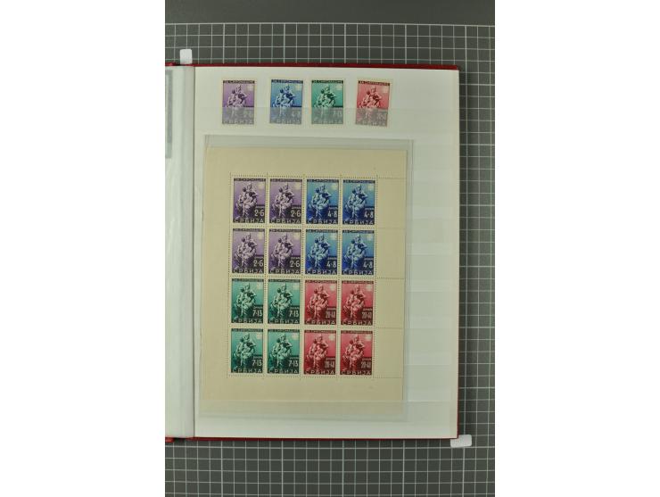 1941/43, postfrische Spezialsammlung mit vielen kpl. und besseren Ausgaben, Kleinbogen, Plattenfehlern und Marken mit Leerfel